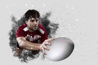Duman bir patlama dışarı geliyor Rugby oyuncusu.
