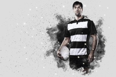 Duman bir patlama dışarı geliyor Rugby oyuncusu.