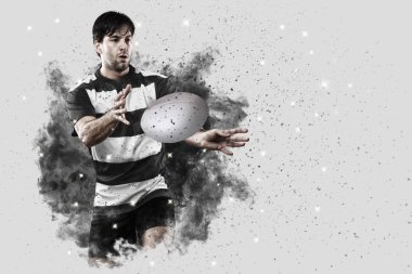 Duman bir patlama dışarı geliyor Rugby oyuncusu.