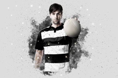 Duman bir patlama dışarı geliyor Rugby oyuncusu.