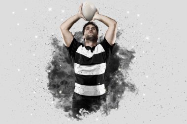Duman bir patlama dışarı geliyor Rugby oyuncusu.