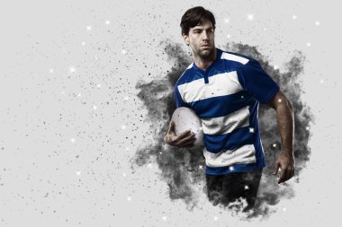 Duman bir patlama dışarı geliyor Rugby oyuncusu.