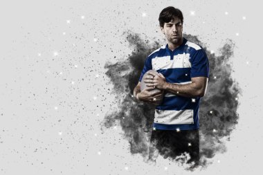 Duman bir patlama dışarı geliyor Rugby oyuncusu.