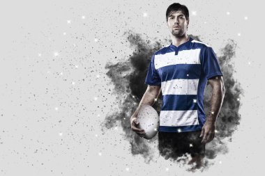 Duman bir patlama dışarı geliyor Rugby oyuncusu.