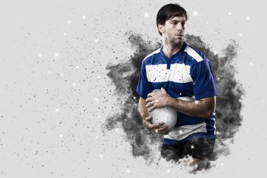 Duman bir patlama dışarı geliyor Rugby oyuncusu.
