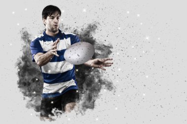Duman bir patlama dışarı geliyor Rugby oyuncusu.