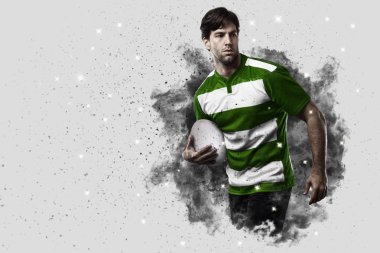 Duman bir patlama dışarı geliyor Rugby oyuncusu.