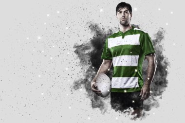 Duman bir patlama dışarı geliyor Rugby oyuncusu.