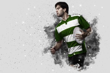 Duman bir patlama dışarı geliyor Rugby oyuncusu.