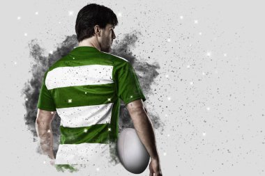 Duman bir patlama dışarı geliyor Rugby oyuncusu.