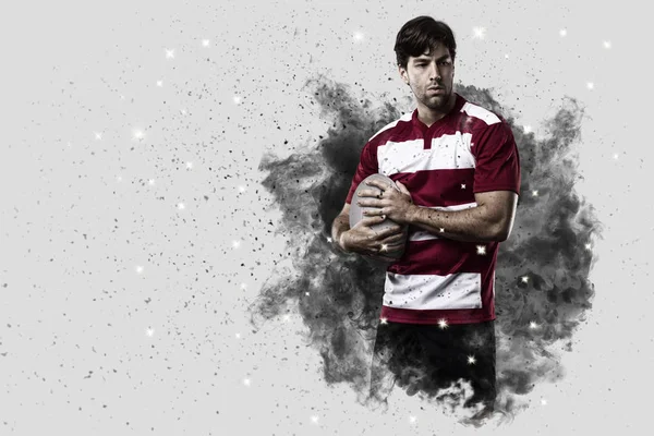 Duman bir patlama dışarı geliyor Rugby oyuncusu.