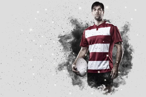 Duman bir patlama dışarı geliyor Rugby oyuncusu.