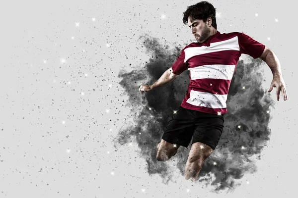 Duman bir patlama dışarı geliyor Rugby oyuncusu.