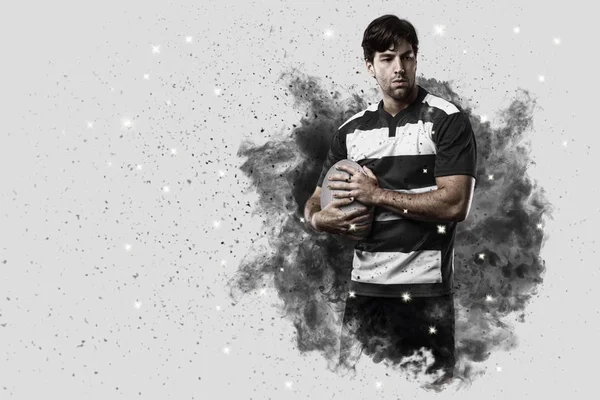 Duman bir patlama dışarı geliyor Rugby oyuncusu.