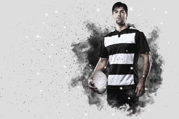 Duman bir patlama dışarı geliyor Rugby oyuncusu.