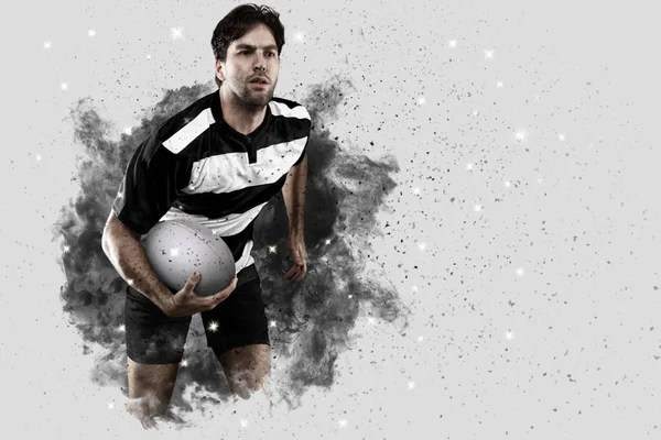 Duman bir patlama dışarı geliyor Rugby oyuncusu.