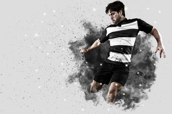 Duman bir patlama dışarı geliyor Rugby oyuncusu.