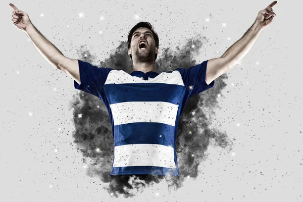 Duman bir patlama dışarı geliyor Rugby oyuncusu.