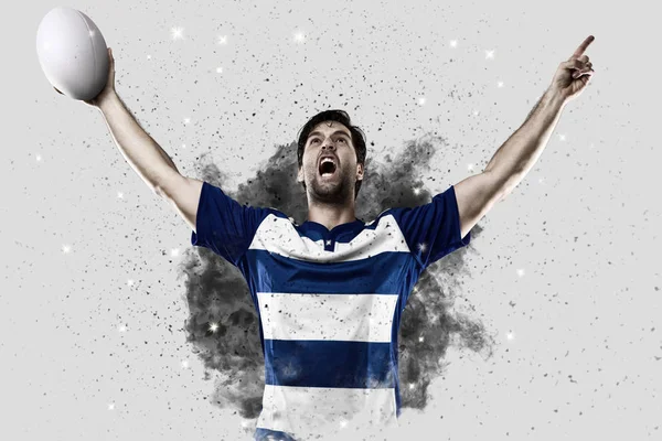 Duman bir patlama dışarı geliyor Rugby oyuncusu.