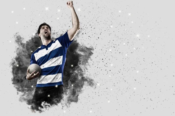 Duman bir patlama dışarı geliyor Rugby oyuncusu.