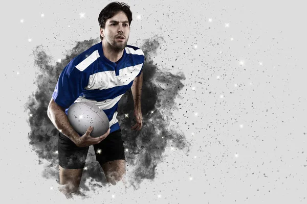 Duman bir patlama dışarı geliyor Rugby oyuncusu.
