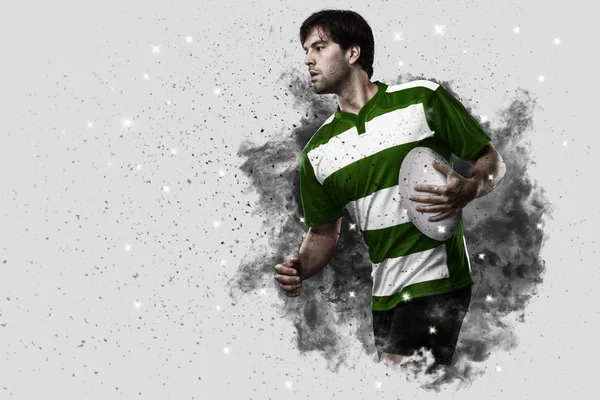Duman bir patlama dışarı geliyor Rugby oyuncusu.