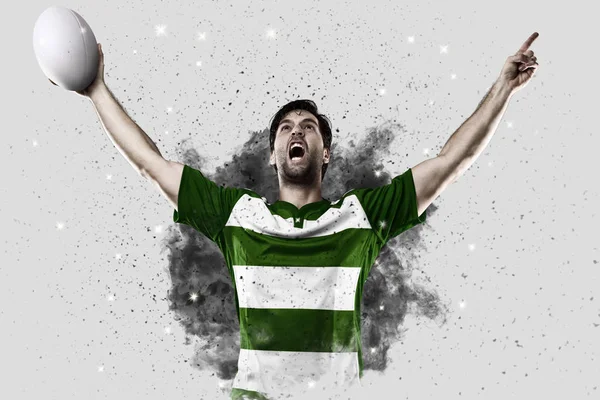 Duman bir patlama dışarı geliyor Rugby oyuncusu.