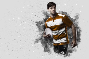 Duman bir patlama dışarı geliyor Rugby oyuncusu.