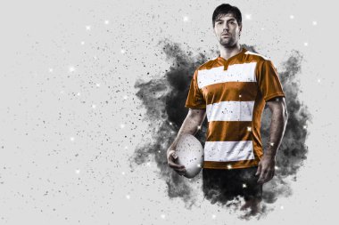 Duman bir patlama dışarı geliyor Rugby oyuncusu.