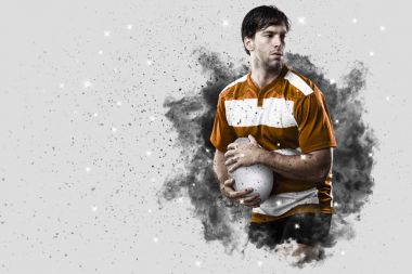 Duman bir patlama dışarı geliyor Rugby oyuncusu.