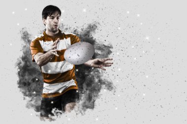 Duman bir patlama dışarı geliyor Rugby oyuncusu.