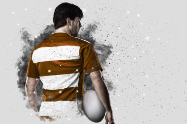 Duman bir patlama dışarı geliyor Rugby oyuncusu.