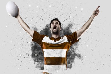 Duman bir patlama dışarı geliyor Rugby oyuncusu.