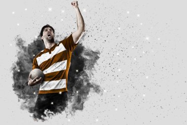 Duman bir patlama dışarı geliyor Rugby oyuncusu.