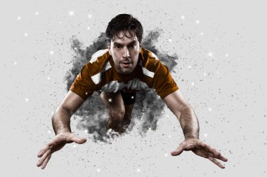 Duman bir patlama dışarı geliyor Rugby oyuncusu.