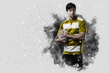 Duman bir patlama dışarı geliyor Rugby oyuncusu.