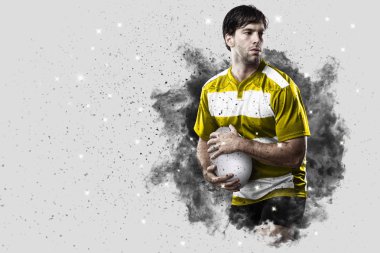 Duman bir patlama dışarı geliyor Rugby oyuncusu.