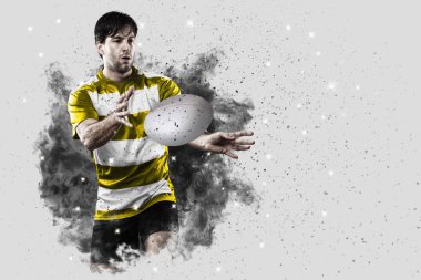 Duman bir patlama dışarı geliyor Rugby oyuncusu.