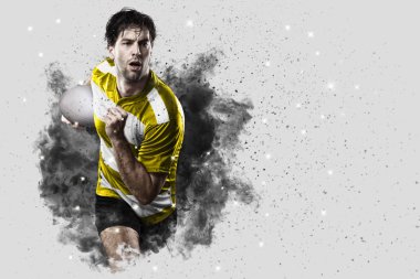 Duman bir patlama dışarı geliyor Rugby oyuncusu.