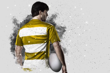 Duman bir patlama dışarı geliyor Rugby oyuncusu.