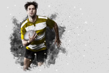 Duman bir patlama dışarı geliyor Rugby oyuncusu.