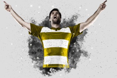 Duman bir patlama dışarı geliyor Rugby oyuncusu.