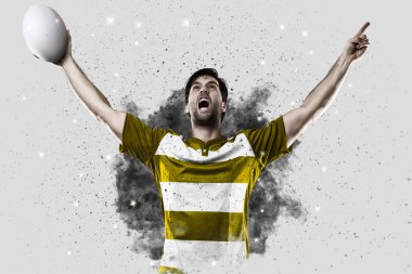 Duman bir patlama dışarı geliyor Rugby oyuncusu.