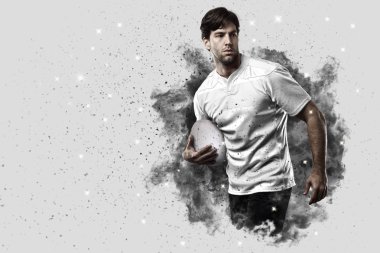 Duman bir patlama dışarı geliyor Rugby oyuncusu.