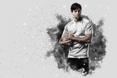 Duman bir patlama dışarı geliyor Rugby oyuncusu.