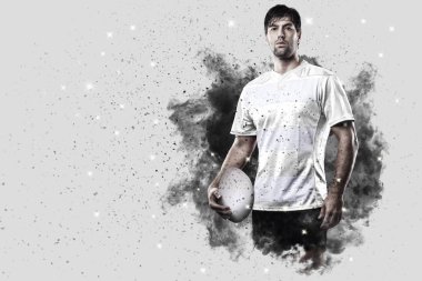 Duman bir patlama dışarı geliyor Rugby oyuncusu.