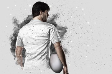 Duman bir patlama dışarı geliyor Rugby oyuncusu.