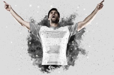 Duman bir patlama dışarı geliyor Rugby oyuncusu.