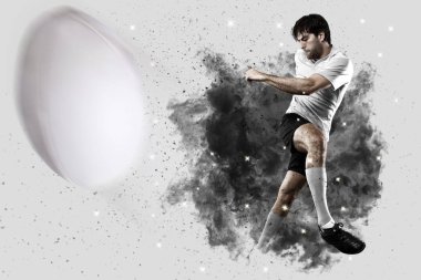 Duman bir patlama dışarı geliyor Rugby oyuncusu.