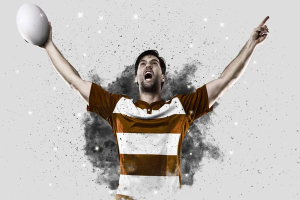 Duman bir patlama dışarı geliyor Rugby oyuncusu.